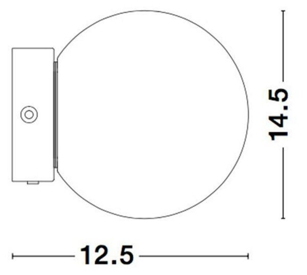 NOVA LUCE nástěnné svítidlo JOLINE černý kov a hliník bílé opálové sklo vypínač na těle LED 1x6W 230V 3200K IP20 9919601