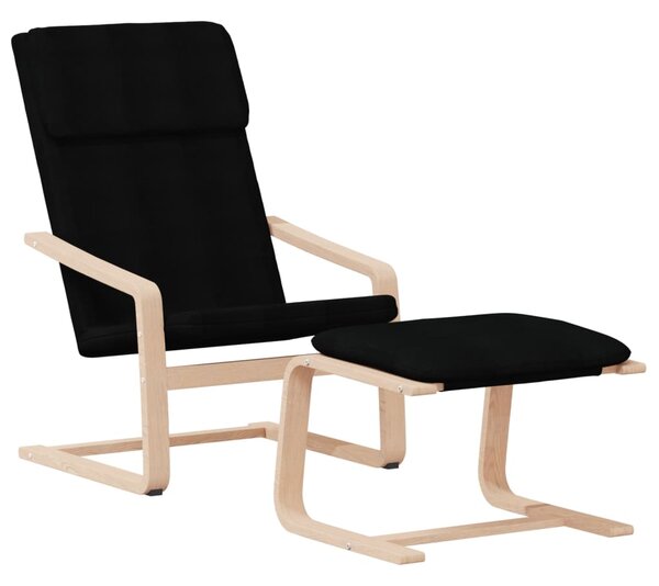 Relaxační křeslo s podnožkou černé textil 3154416