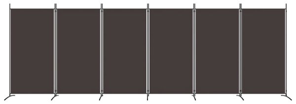 6dílný paraván hnědý 520 x 180 cm textil