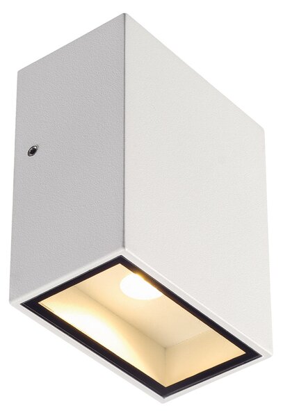 SLV 232431 Quad 1 XL, bílé nástěnné venkovní svítidlo se svícením dolu, 4,5W LED, 3000K, výška 11cm, IP44