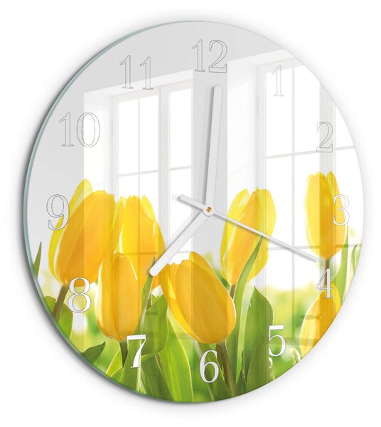 Skleněné hodiny na stěnu Tulipány zsob-fi30-00084112