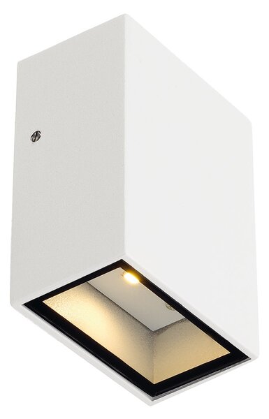 SLV 232461 Quad 1, bílé nástěnné venkovní svítidlo se svícením dolu, 3W LED, 3000K, výška 8,7cm, IP44