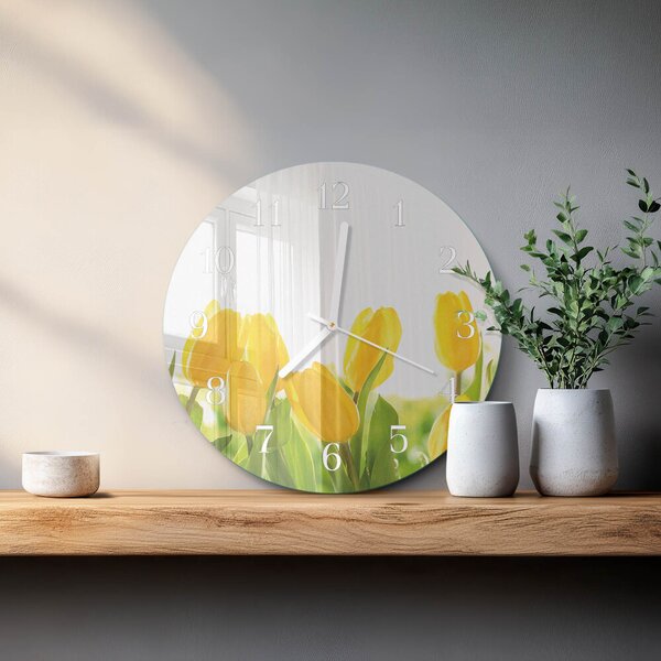 Skleněné hodiny na stěnu Tulipány zsob-fi30-00084112