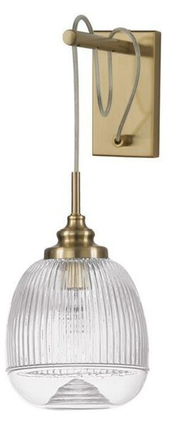 NOVA LUCE nástěnné svítidlo MOND saténový zlatý kov čiré sklo E14 1x5W 230V IP20 bez žárovky 9738200