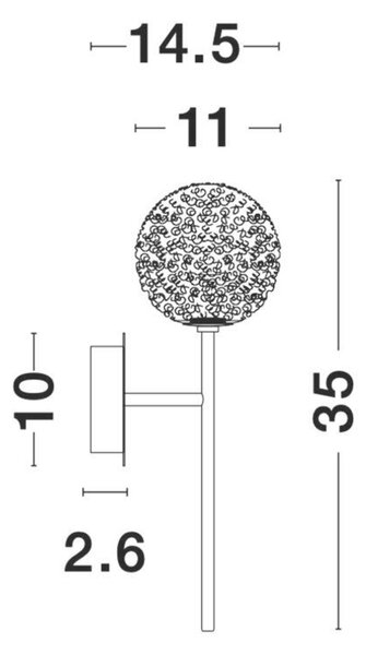 NOVA LUCE nástěnné svítidlo MIRANO čiré strukturované sklo a mosaz zlatá G9 1x5W 230V IP20 bez žárovky 9960271