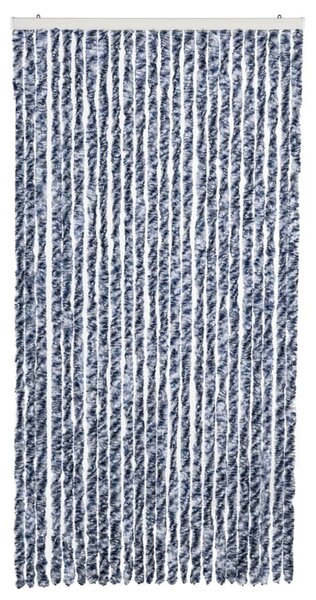 Závěs proti hmyzu modrý, bílý a stříbrný 100 x 220 cm Chenille