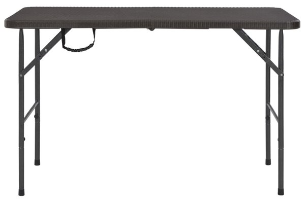 Skládací zahradní stůl hnědý 120x60x74 cm HDPE ratanový vzhled