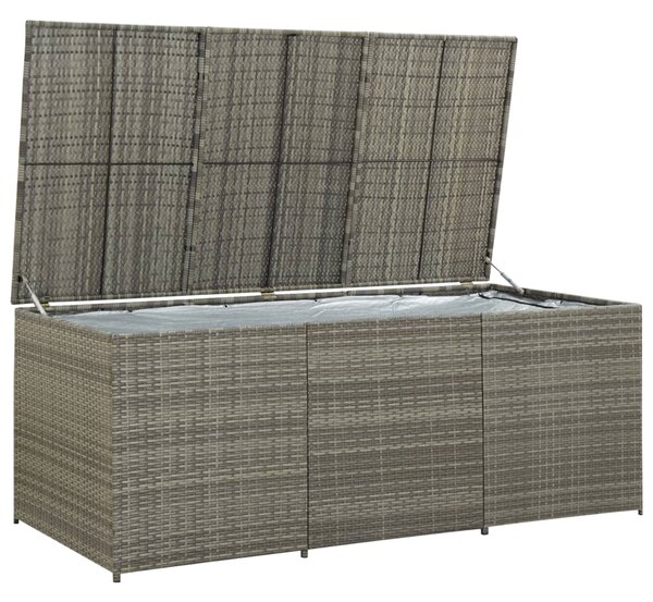 Zahradní úložný box polyratan 180 x 90 x 70 cm šedý