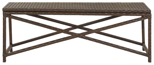 Zahradní lavice 120 cm polyratan hnědá