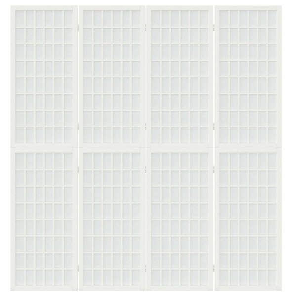 Skládací 4dílný paraván v japonském stylu 160 x 170 cm bílý