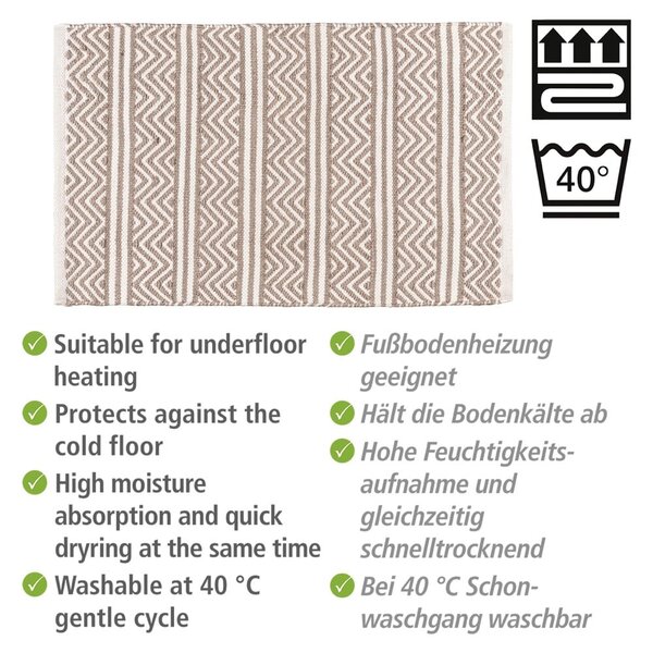Béžová textilní koupelnová předložka 50x80 cm Shaki – Wenko