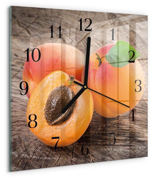 Skleněné hodiny na stěnu Meruňky zskc-30x30-00180036