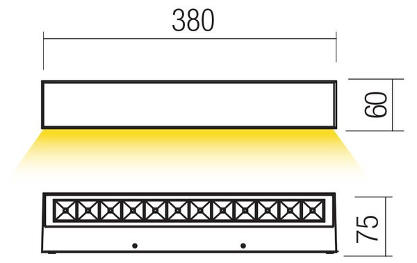 Redo Nástěnné venkovní LED svítidlo AROOS 14,5W, d. 38 cm, IP65 Barva: Bílá, Teplota světla: 2700K