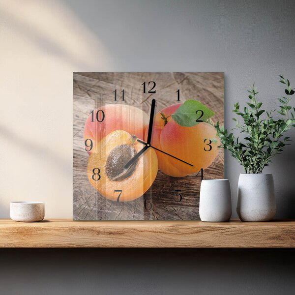 Skleněné hodiny na stěnu Meruňky zskc-30x30-00180036