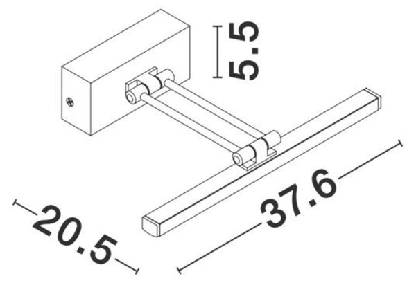 NOVA LUCE nástěnné svítidlo nad obrazy MARNELL antický mosazný kov a akryl LED 12W 230V 3000K IP20 9117301