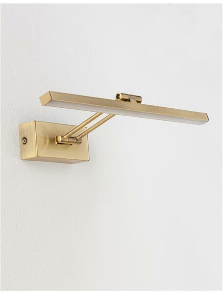 NOVA LUCE nástěnné svítidlo nad obrazy MARNELL antický mosazný kov a akryl LED 12W 230V 3000K IP20 9117301