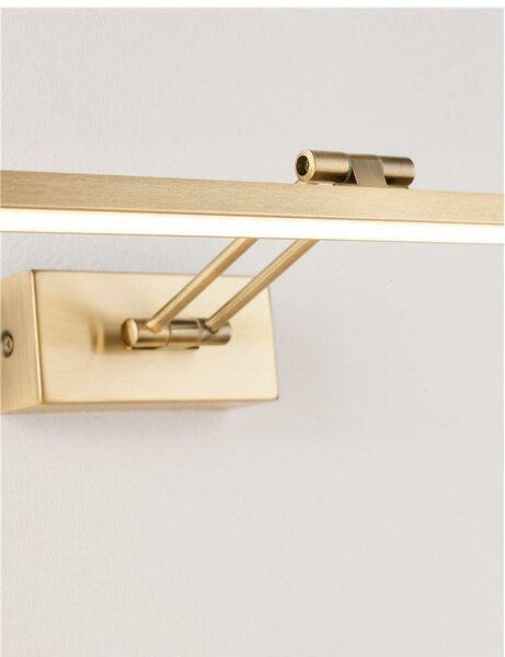 NOVA LUCE nástěnné svítidlo nad obrazy MARNELL antický mosazný kov a akryl LED 12W 230V 3000K IP20 9117301
