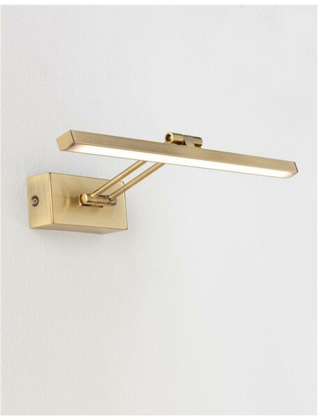 NOVA LUCE nástěnné svítidlo nad obrazy MARNELL antický mosazný kov a akryl LED 12W 230V 3000K IP20 9117301