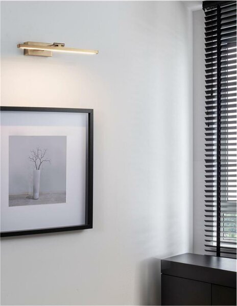 NOVA LUCE nástěnné svítidlo nad obrazy MARNELL antický mosazný kov a akryl LED 12W 230V 3000K IP20 9117301