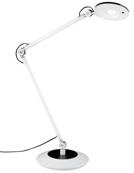 Trio 527410101 Leuchten Roderic, bílá stolní lampa na pracovní stůl, 6W LED 3000K, výška 60cm
