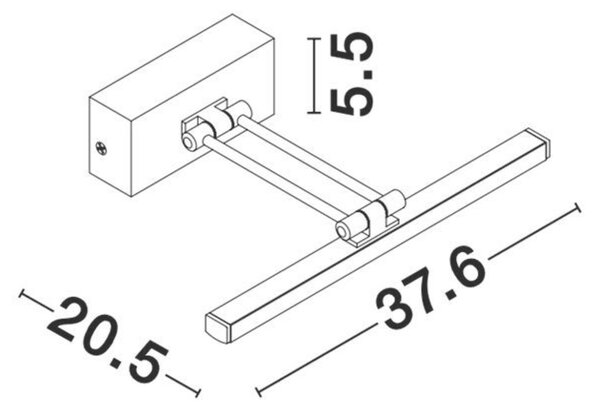 NOVA LUCE nástěnné svítidlo nad obrazy MARNELL kov barvy nikl a akryl LED 12W 230V 3000K IP20 9117302