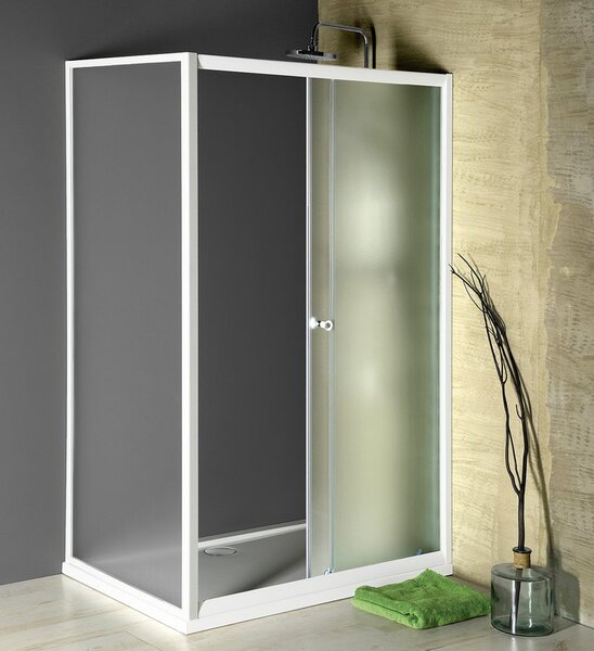 Aqualine Aqualine, AMADEO obdélníková sprchová zástěna 1100x800mm L/P varianta, sklo Brick, BTS110BTP80
