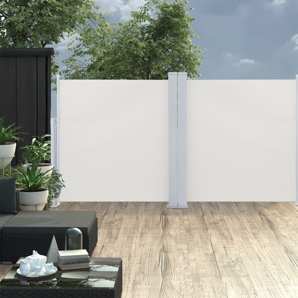 Zatahovací boční markýza / zástěna krémová 120 x 600 cm