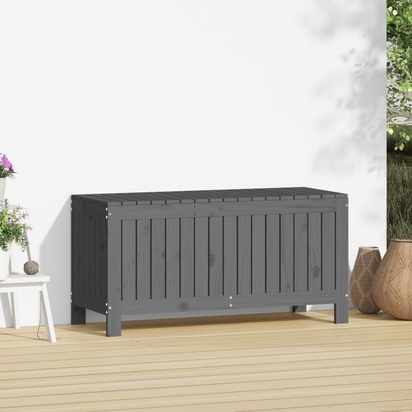 Zahradní úložný box šedý 108 x 42,5 x 54 cm masivní borovice