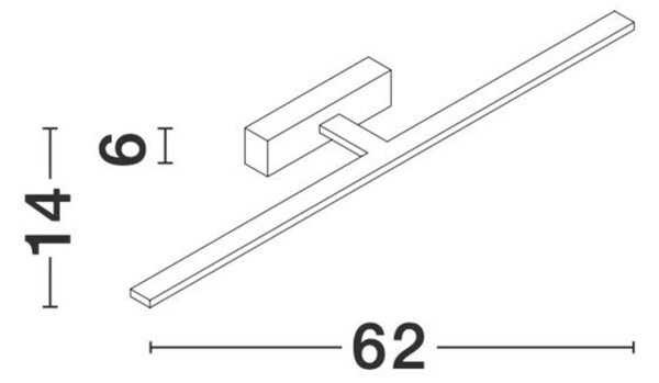 NOVA LUCE nástěnné svítidlo nad zrcadlo MONDRIAN černý hliník a akryl LED 20W 220-240V 3000K IP44 9053202