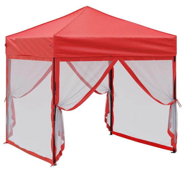 Skládací party stan s bočními stěnami červený 2 x 2 m