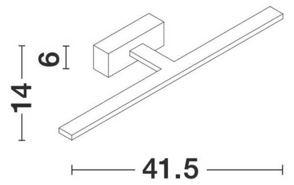 NOVA LUCE nástěnné svítidlo nad zrcadlo MONDRIAN černý hliník a akryl LED 12W 220-240V 3000K IP44 9053122