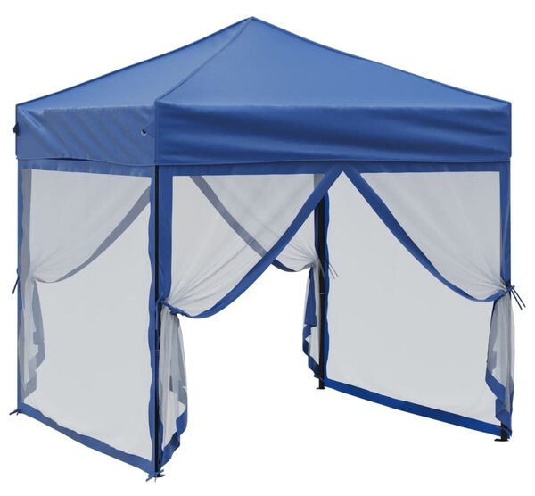 Skládací party stan s bočními stěnami modrý 2 x 2 m
