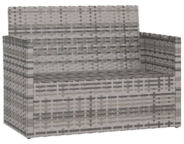 Zahradní lavice s poduškami šedá 105 cm polyratan