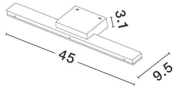 NOVA LUCE nástěnné svítidlo nad zrcadlo NYX tmavě šedý hliník a akryl LED 12W 3000K 135mA 100-240V st. IP44 9136172