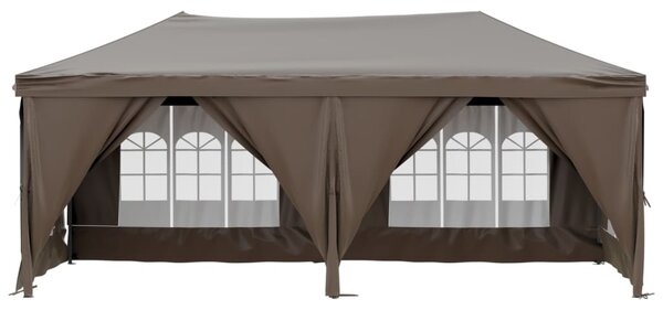 Skládací party stan s bočními stěnami taupe 3 x 6 m