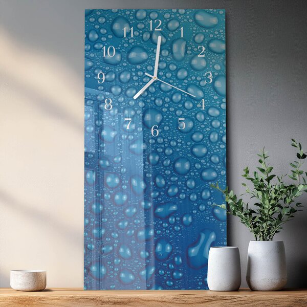 Skleněné hodiny vertikální Kapka vody zsppb-30x60-00079899