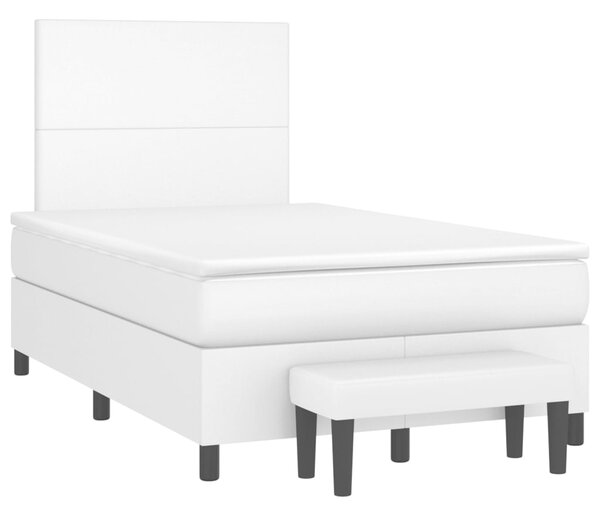 Box spring postel s matrací bílá 120x200 cm umělá kůže 3137534