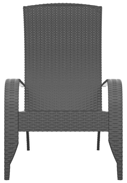 Zahradní židle Adirondack černá polyratan