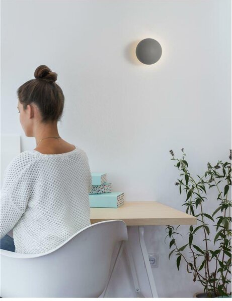 NOVA LUCE nástěnné svítidlo NETUNE šedý beton a bílý hliník LED 6W 220-240V 3000K IP20 9831051