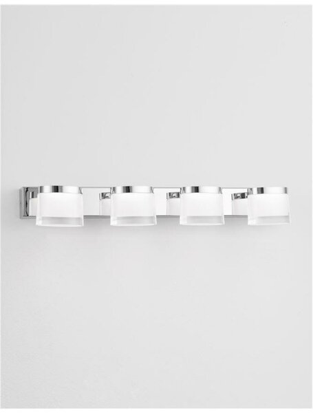 NOVA LUCE nástěnné svítidlo nad zrcadlo SABIA chrom hliník a akryl LED 20W 220-240V 3000K IP44 9122341