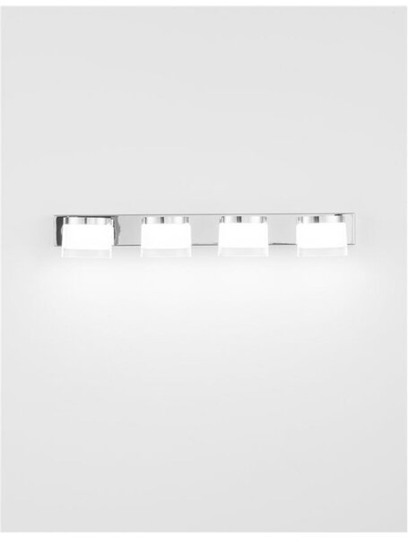 NOVA LUCE nástěnné svítidlo nad zrcadlo SABIA chrom hliník a akryl LED 20W 220-240V 3000K IP44 9122341