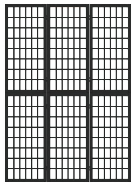 Skládací 3dílný paraván v japonském stylu 120 x 170 cm černý