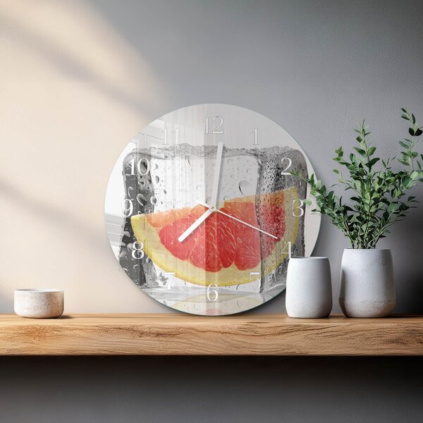 Skleněné hodiny na stěnu Grapefruitová zmrzlina zsob-fi30-00087388