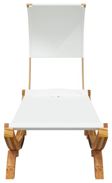Zahradní lehátko a stříška 100x200x126 cm ohýbané dřevo krémové