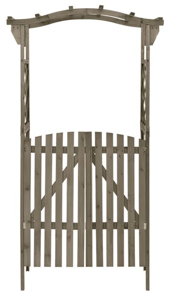 Pergola s brankou 116 x 40 x 204 cm šedá masivní jedle