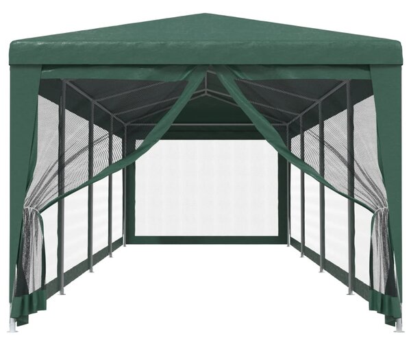 Party stan s 10 síťovanými bočnicemi zelený 3 x 12 m HDPE