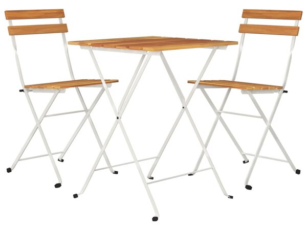 3dílný skládací bistro set masivní akáciové dřevo a ocel