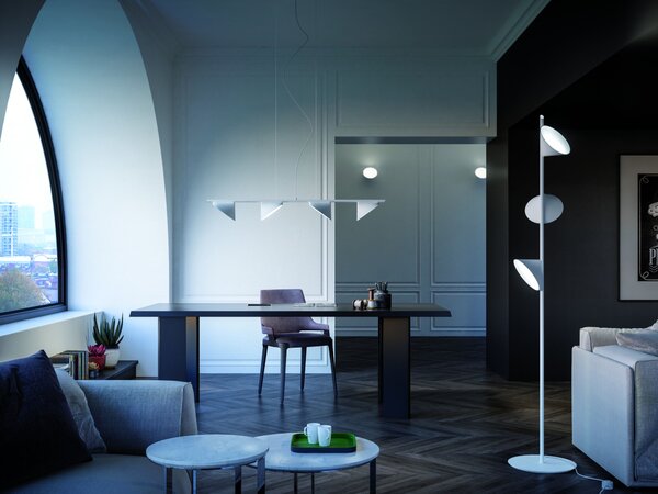 Axolight Orchid, antracitové závěsné svítidlo, závěsné svítidlo, 4x15W LED 3000K, stmívatelné, délka 133,5cm