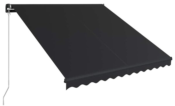 Ručně zatahovací markýza s LED světlem 350 x 250 cm antracitová