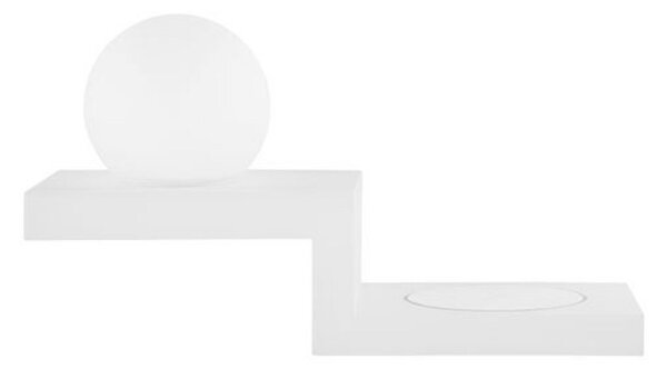 NOVA LUCE nástěnné svítidlo ROOM bílý hliník a opálové sklo vypínač na těle LED Samsung 6W 230V 3000K IP20 nabíjení telefonu 9183311